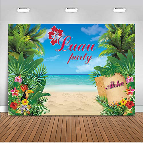 Summer Party Picture Photography Tropical Hawaii Aloha Beach Background Barbecue Party Outdoor Activity Photography Background Studio Photography Background 